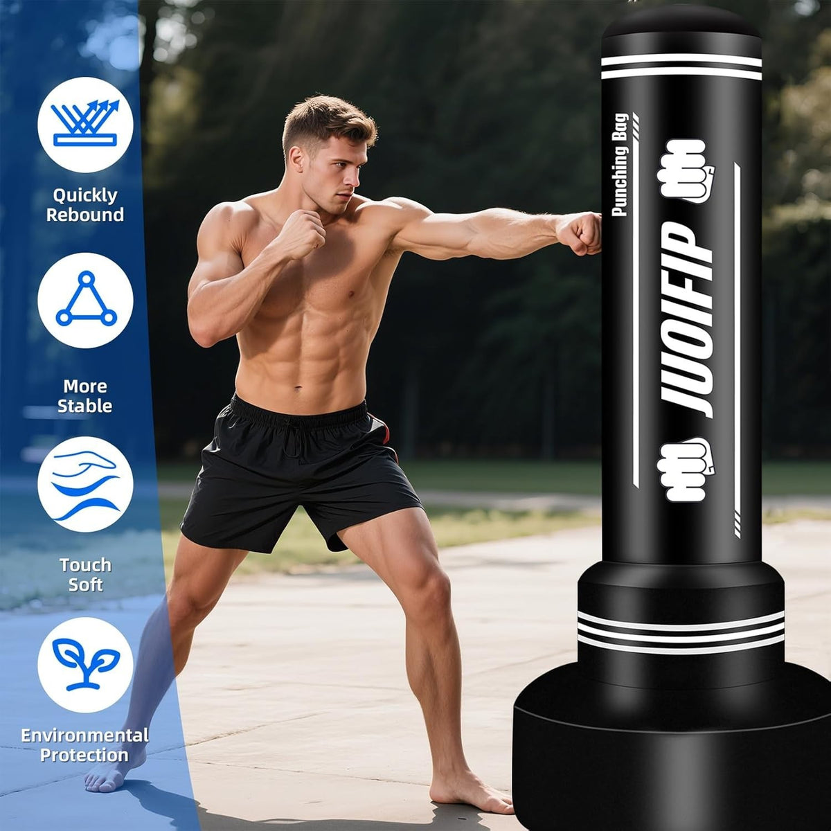 70-Inch Boxing Bag with Stand for Home Fitness & Stress Relief