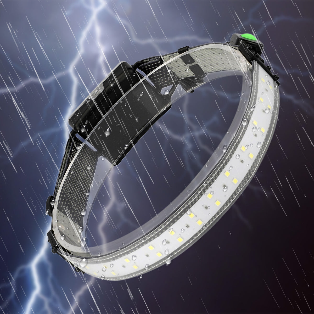 Rechargeable LED Headlamp with Adjustable Brightness and Water Resistance