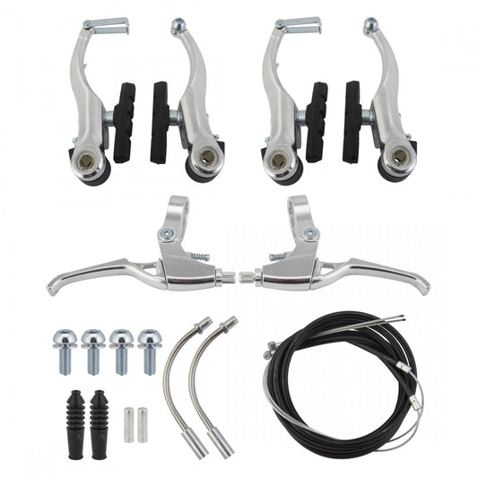 Bike Brake Caliper Set Front & Rear with Levers, Cables & Accessories