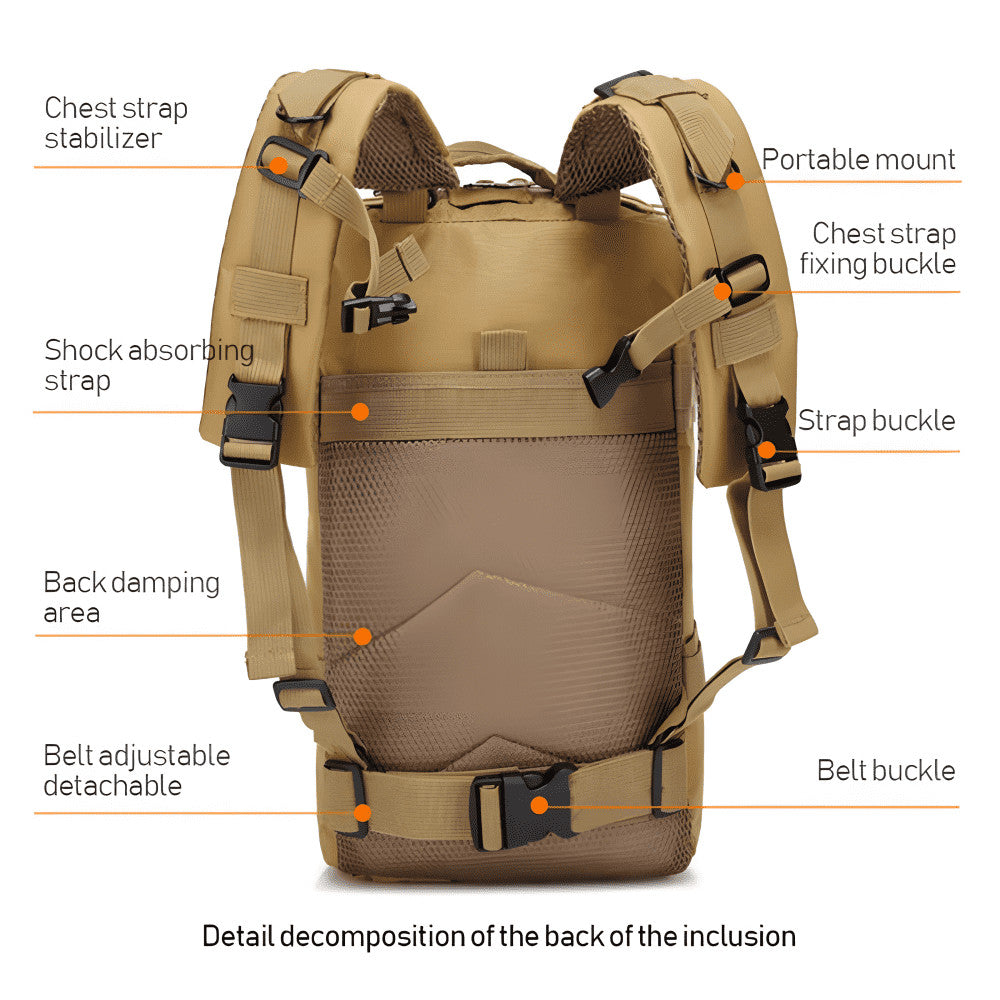 Military Tactical 600D Army MOLLE Outdoor Backpack Camping Hiking Survival Bag
