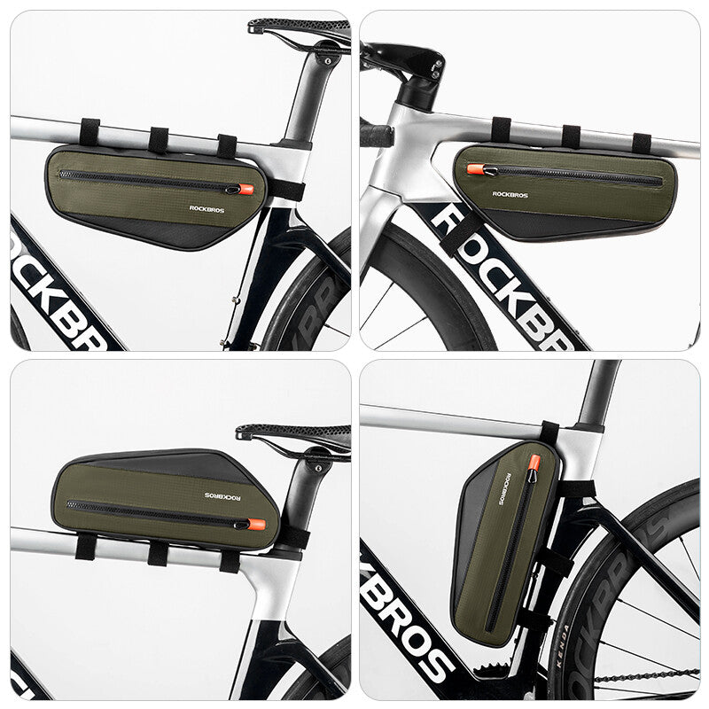 Waterproof Bicycle Frame Triangle Bag 1.7L with Reflective Logo