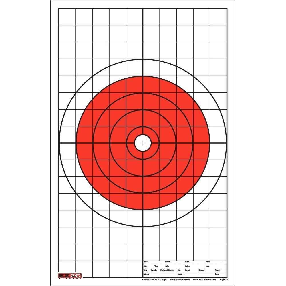 Shooting Targets with 1-Inch Grid for Sight-In 11x17 Inches – Pack of Multiple Sizes