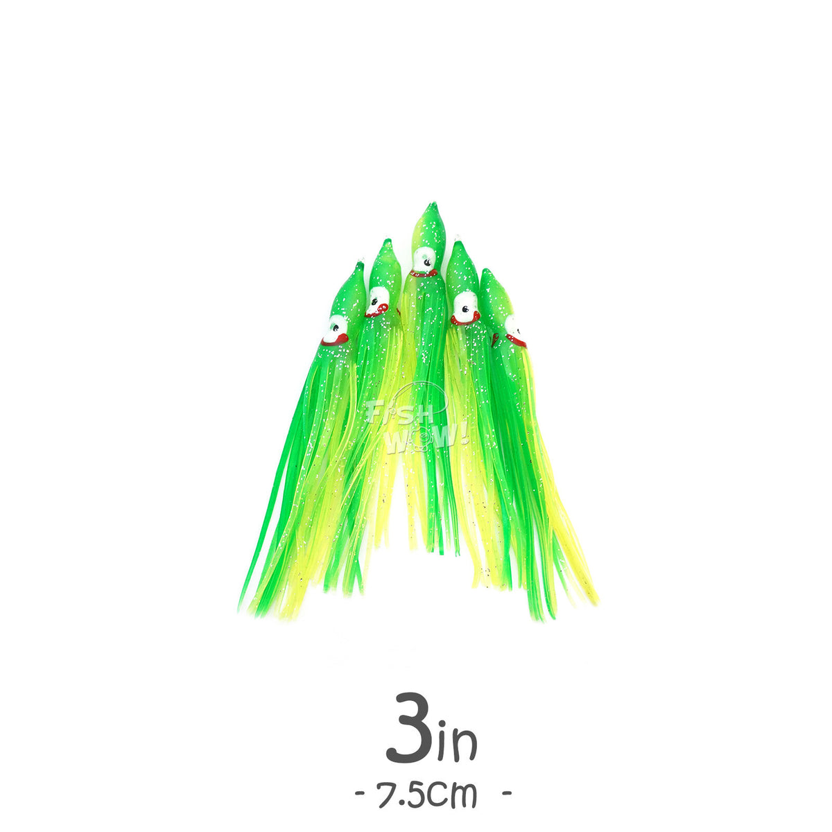 Fish WOW! 3-Inch Squid Skirt Soft Lures for Fishing - Multiple Colors & Quantities