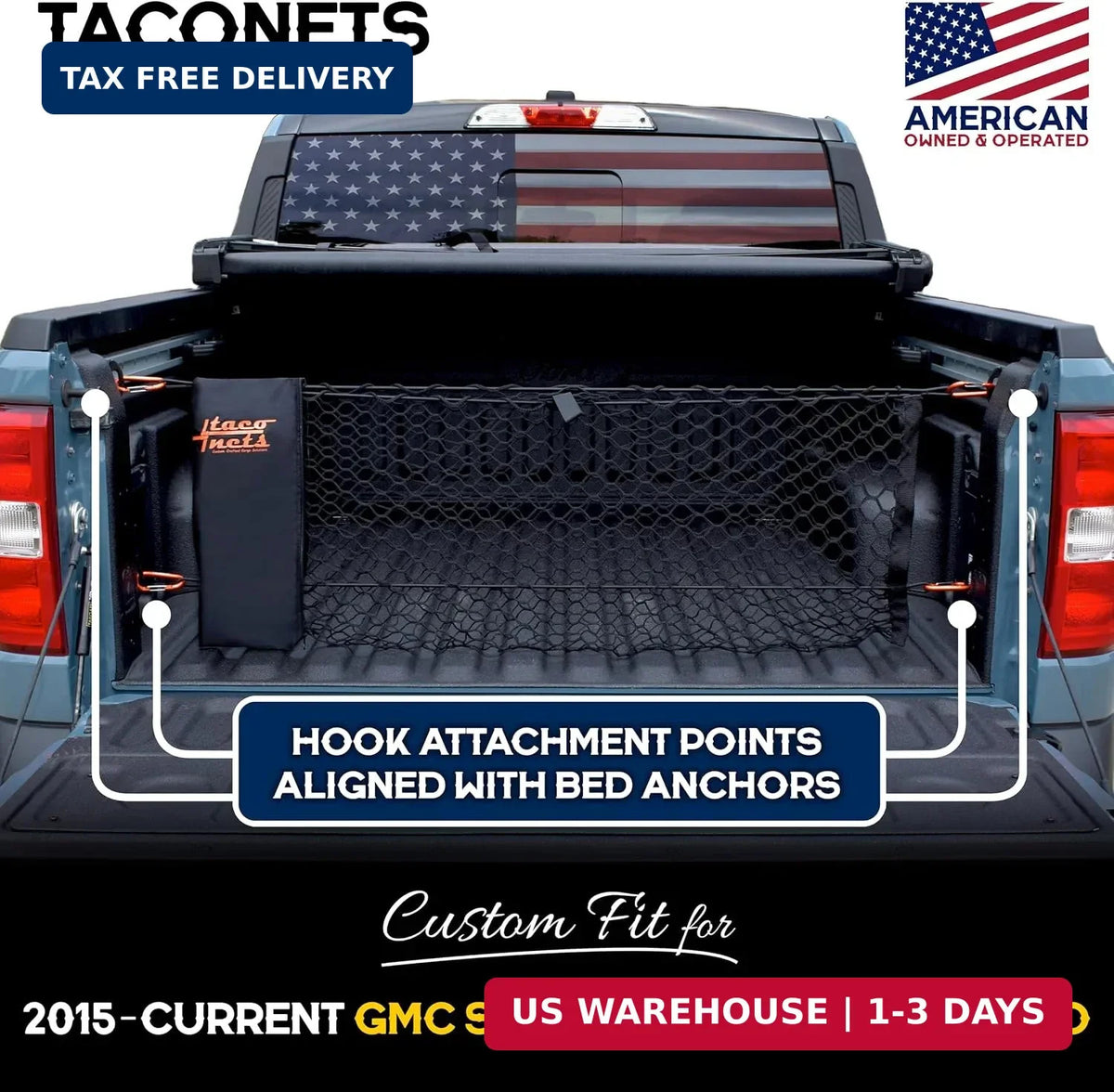 Cargo Net for GMC Sierra & Chevy Silverado 2013+ - Heavy Duty Truck Bed Organizer