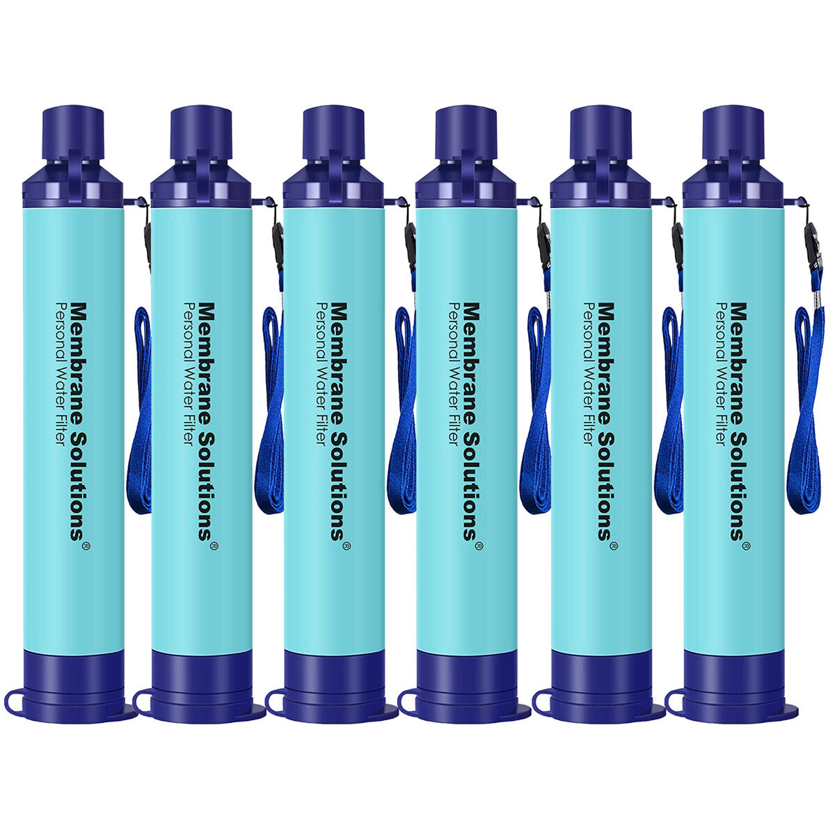 Personal Water Filter Straw 6 Pack for Camping Hiking Survival Purification