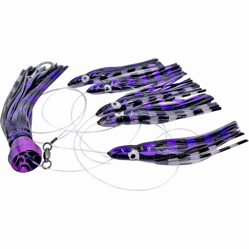 Saltwater Trolling Lure Set with Skirts and Jet Head for Tuna Mahi Wahoo