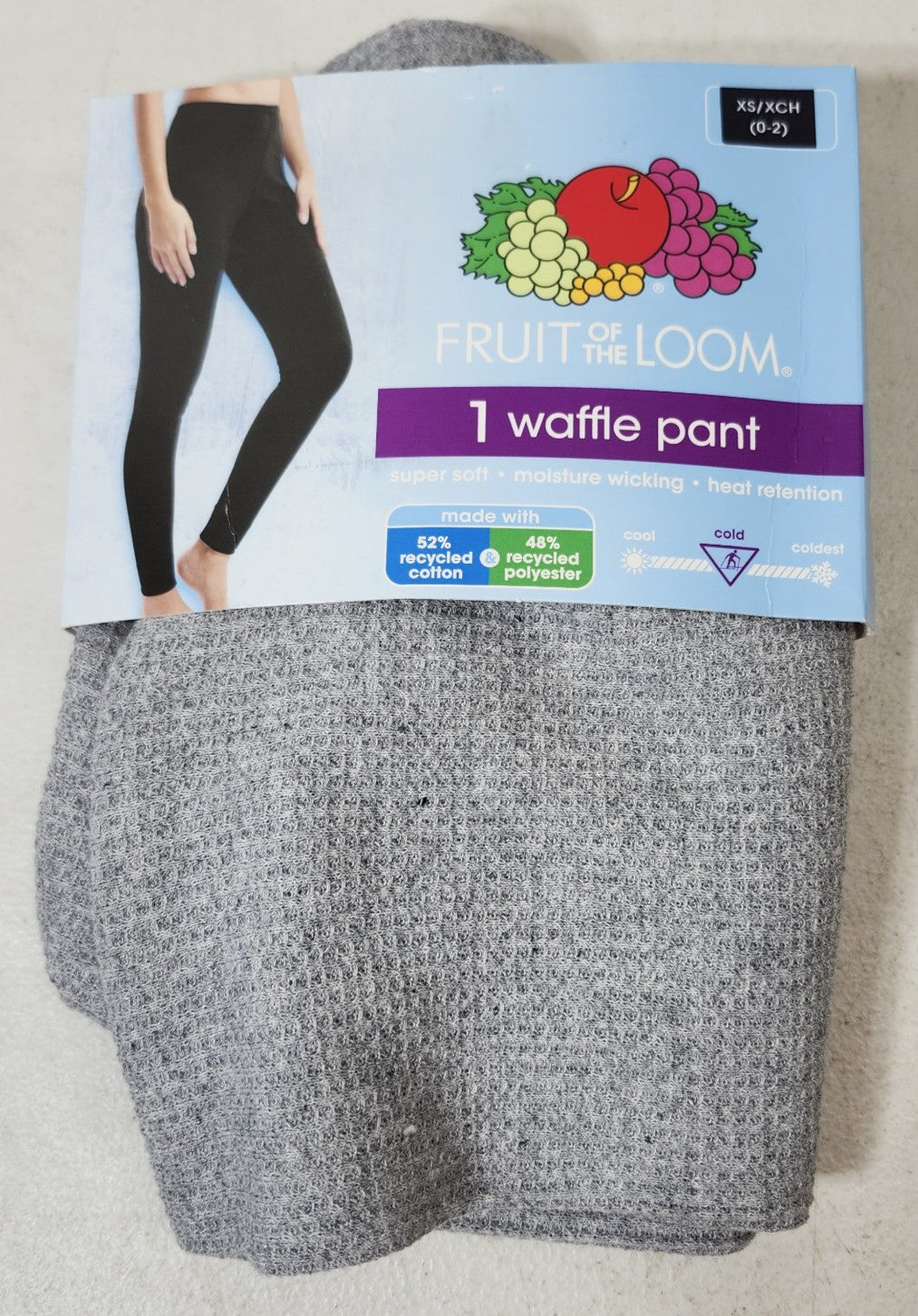 Women's XS Thermal Pants Gray Soft Fleece Lined Cold Weather Leggings