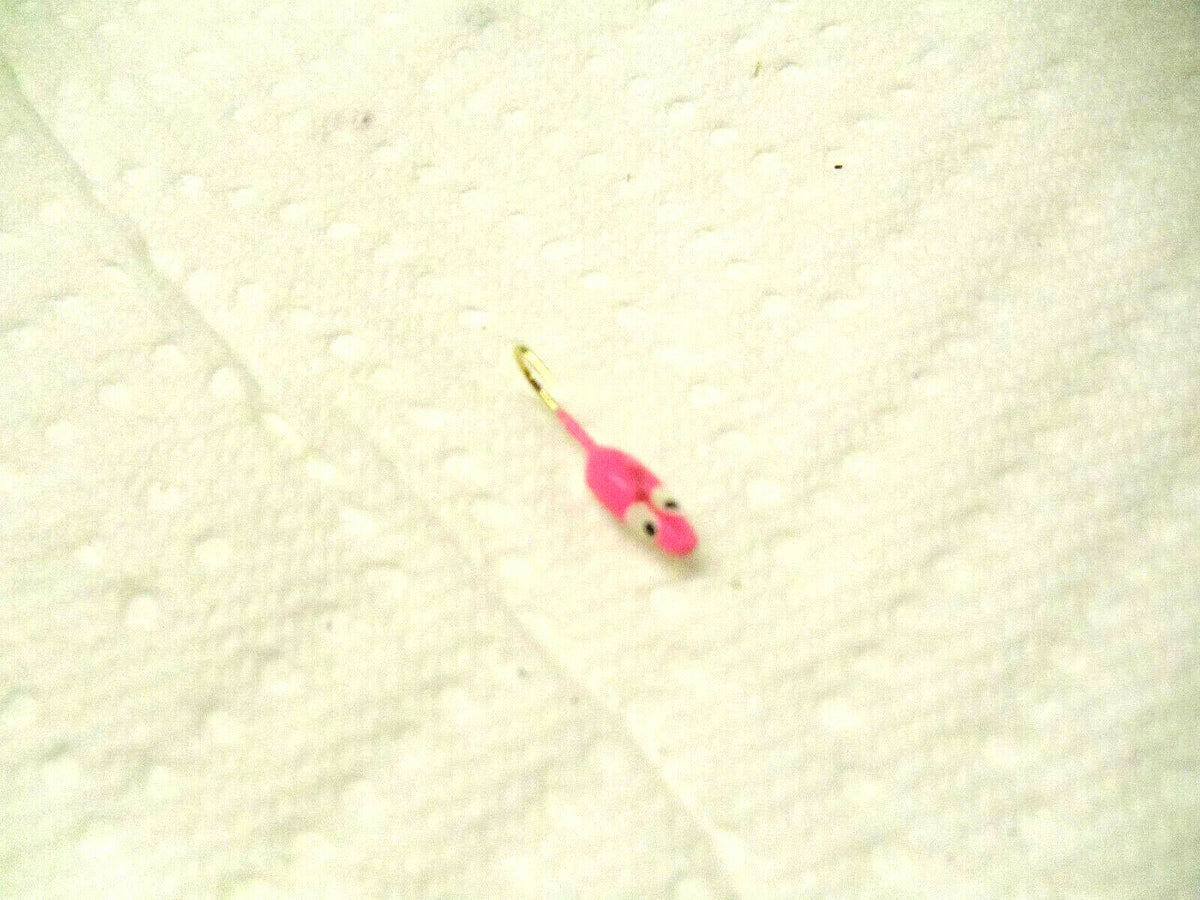Custom Painted Ice Jigs with Hook Size 12 - Pink/Glow, 12 Pack