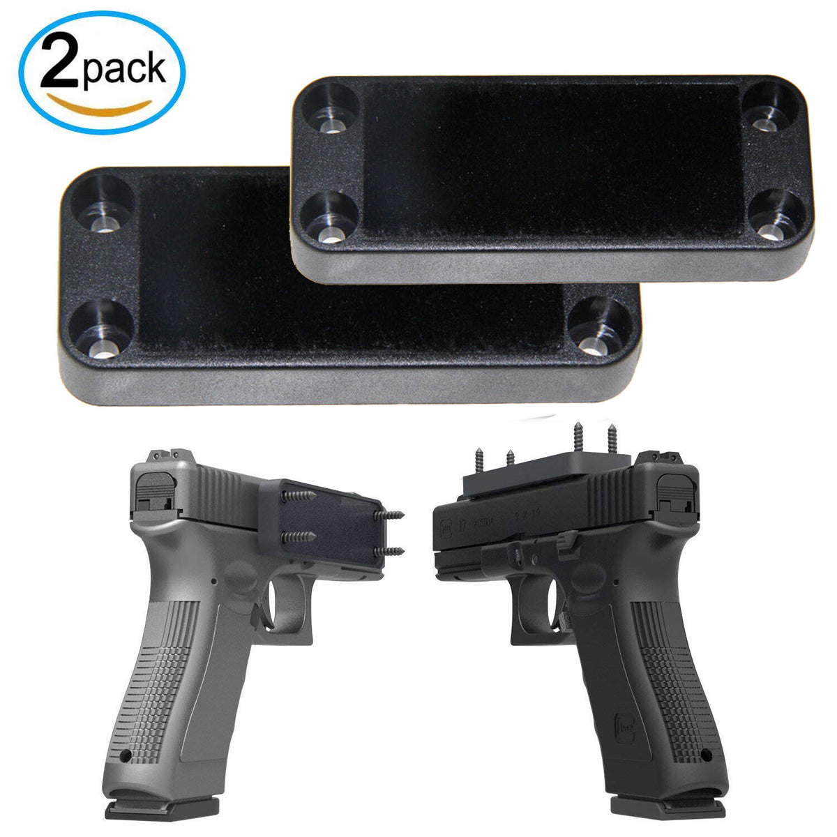 Magnet Concealed Gun Mount Holder for Desk Bed Table 25LB Capacity - Multiple Packs