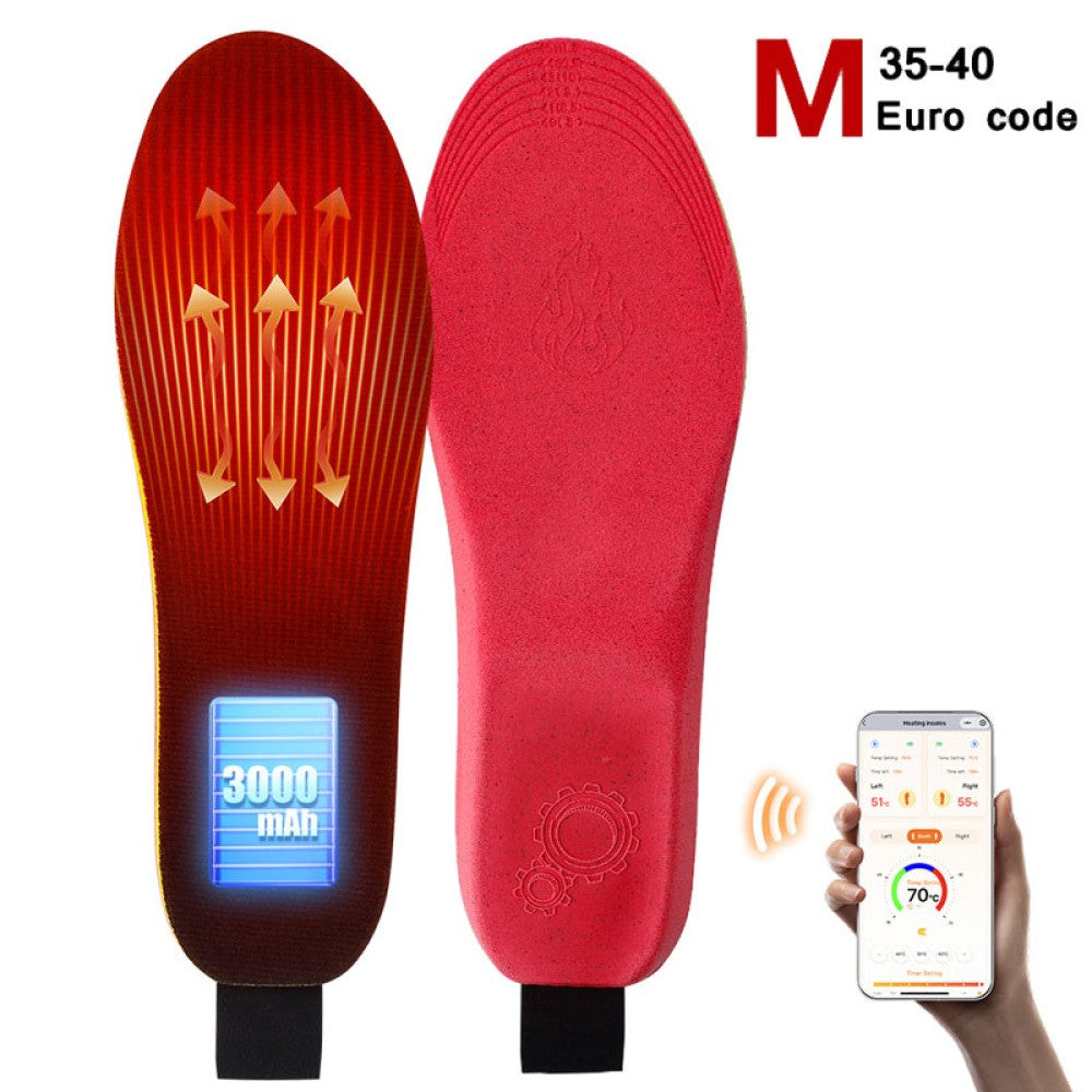 Rechargeable Heated Insoles with APP Control, 3 Heating Levels, 16H Warmth