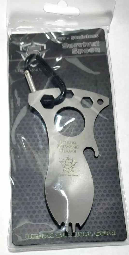 Camping Spork Multi-Tool with Bottle Opener and Hex Wrenches - Stainless Steel