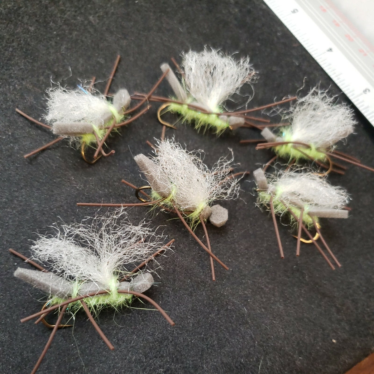 Chernobyl Parachute Hopper - Chartreuse Size 8 Custom Tied - 6 Pack
