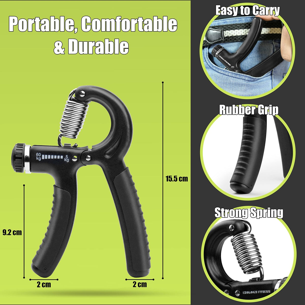 Grip Strength Trainer 11lb-132lb Hand Exercise Device for Forearm & Wrist