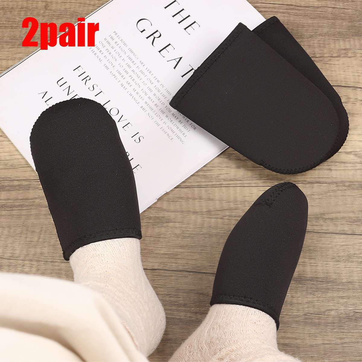 Neoprene Toe Warmers 3mm Foot Covers for Cold Weather - Black, Multiple Sizes