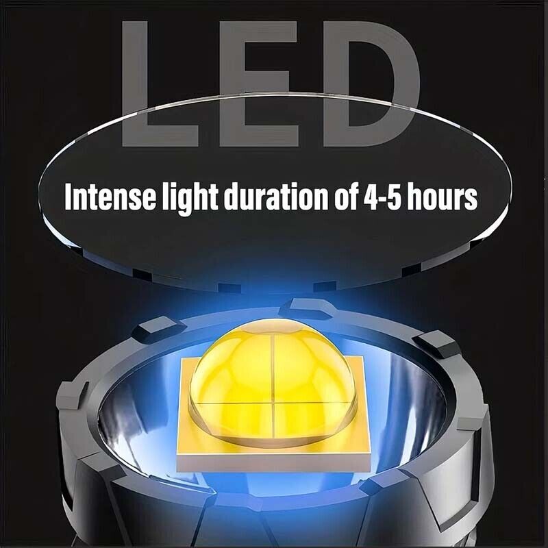 Bright Solar & USB Rechargeable LED Spotlight Flashlight - 900000000LM