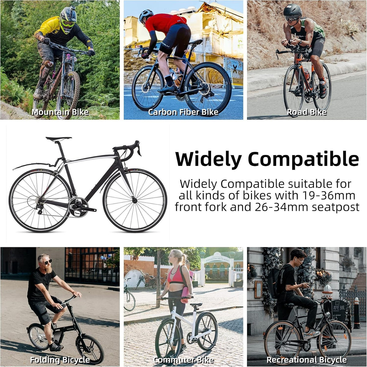 Retractable Bike Fender Set - Front and Rear Mudguards for Cycling
