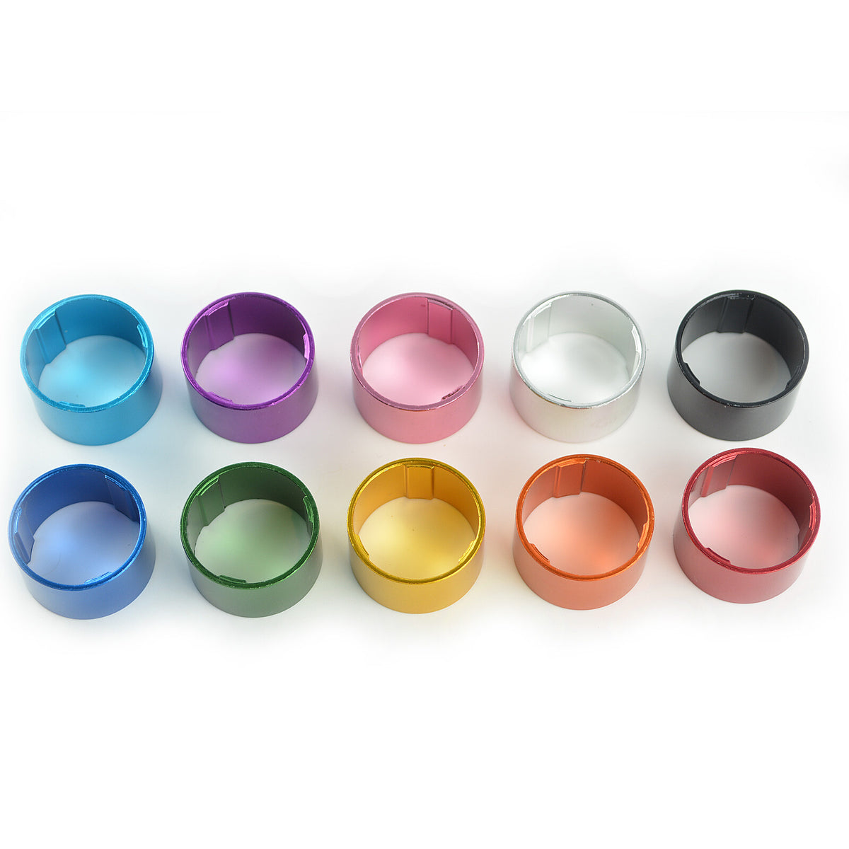 Lightweight Bicycle Headset Spacers Set - 1 1/8 Inch Alloy, Silver, 2/3/5/10/15/20mm