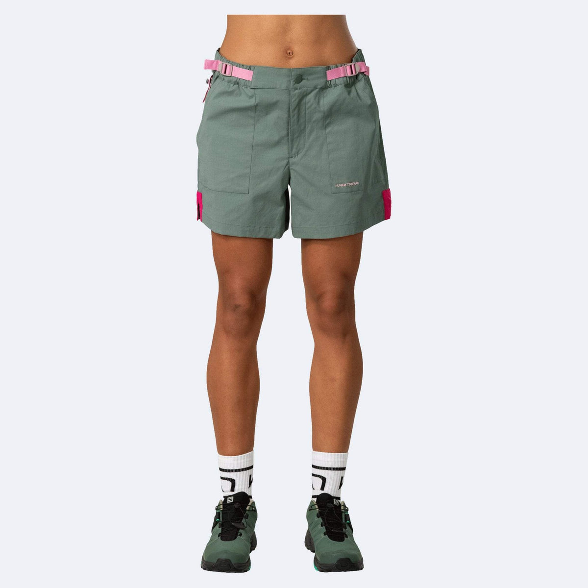 Women's Bermuda Shorts with High Waist and Pockets - Relaxed Fit, Versatile for Warm Weather