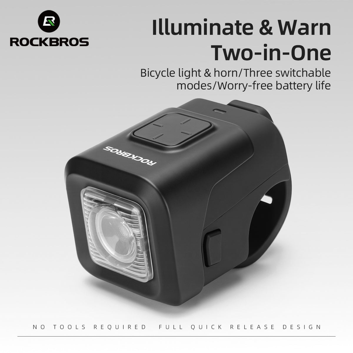 Bike Horn and Light 2-in-1 Waterproof 120dB Horn & 450LM Front Light