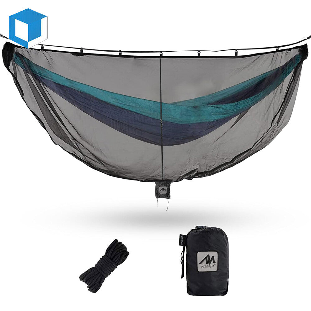 Portable Hammock Mosquito Net with Double Zippers - Lightweight Mesh Cover