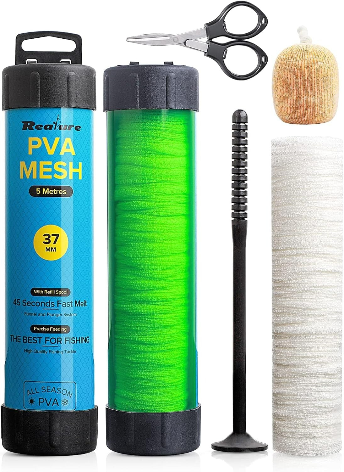 PVA Mesh Kit Set for Carp Fishing with Scissors & Funnel - 5m & 15m Variants