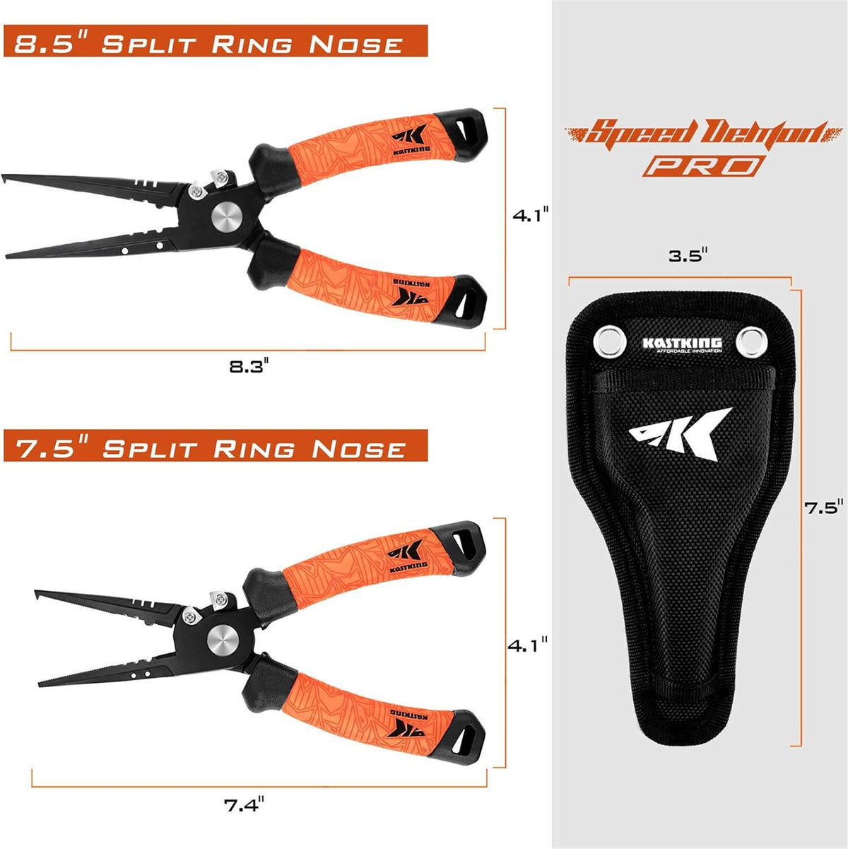 Fishing Pliers Stainless Steel Line Cutter & Hook Remover 7.5” & 8.5”