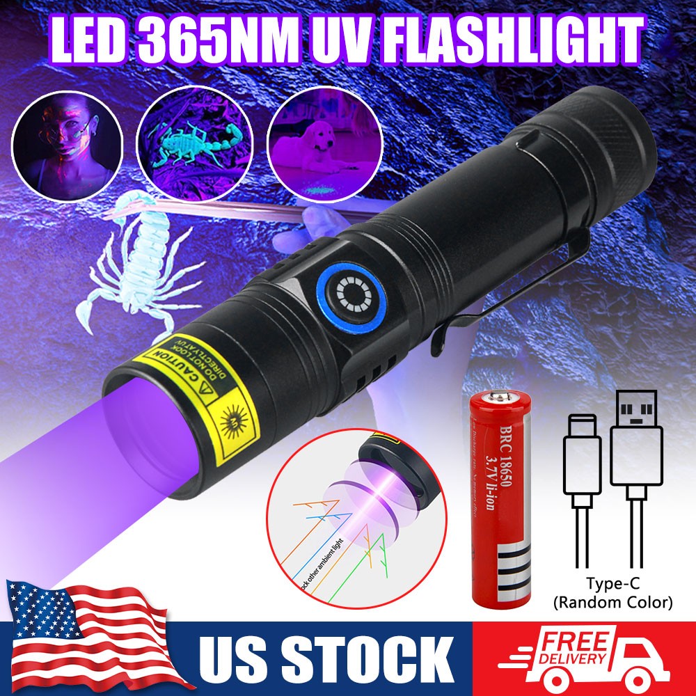 UV Flashlight Torch for Pet Stain Detection Rechargeable UV Light