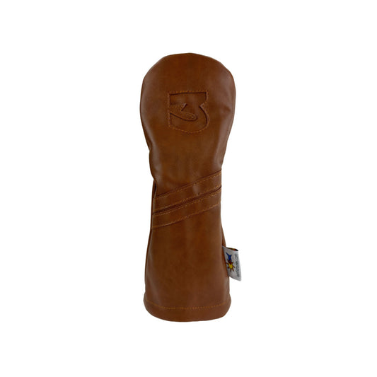 Golf Fairway Wood Headcover Brown Leather Durable Club Protector