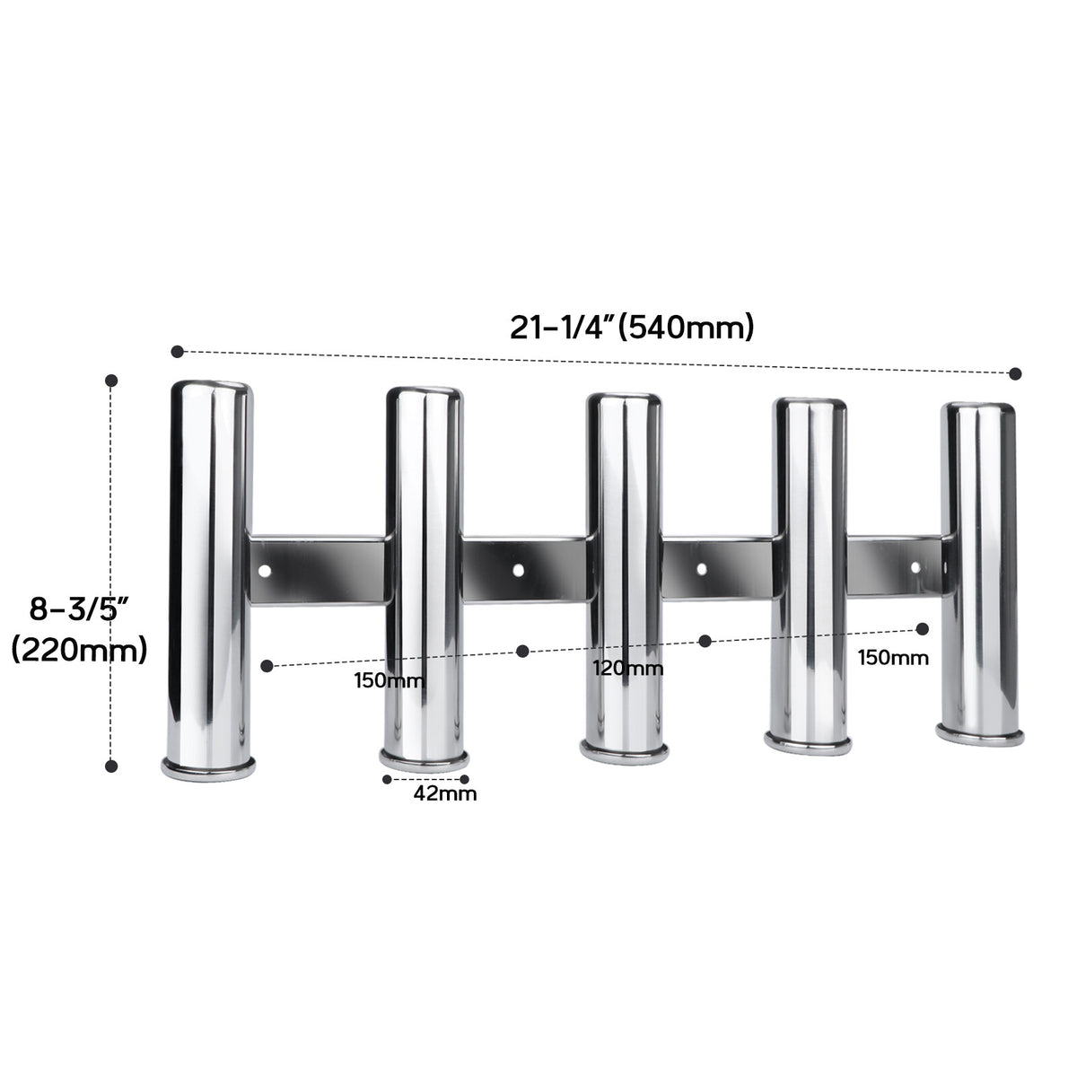 Multi-Tube Stainless Steel Fishing Rod Holder for Boat Truck RV Side Mount