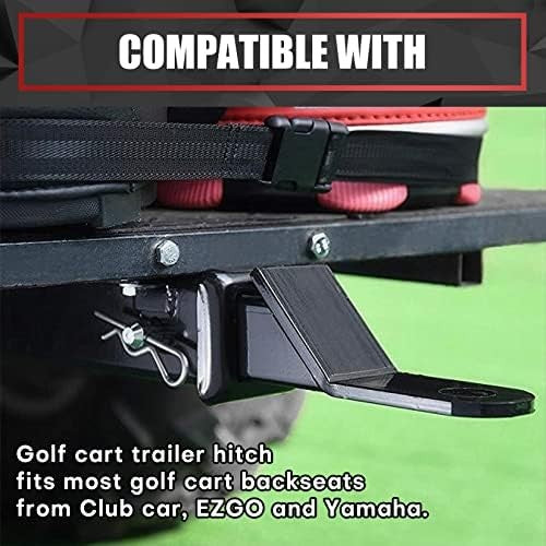 Golf Cart Hitch with 2-Inch Receiver for Club Car EZGO Yamaha - Heavy Duty Steel
