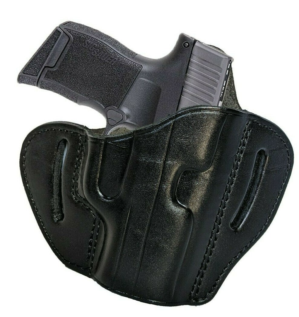 Leather OWB Pancake Gun Holster for Sig Sauer P365 Concealed Carry