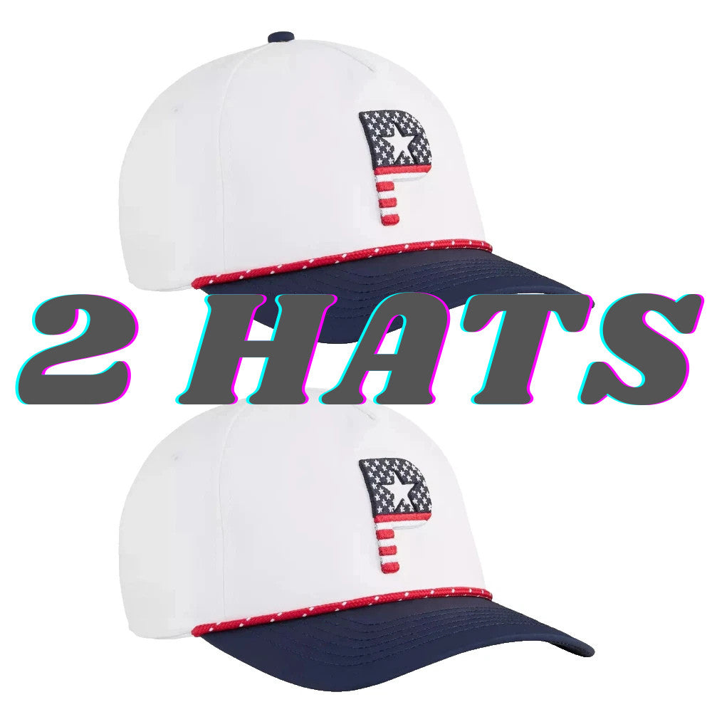 PUMA 2-Pack Golf Snapback Hats - Pars & Stripes 5-Panel Cap