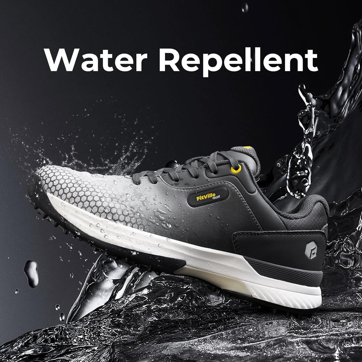 Men's Golf Shoes Spiked Outdoor Waterproof Wide & Extra Wide Fit