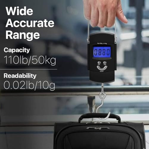 Digital Portable Hanging Scale 110lb/50kg for Fish Luggage Travel Use