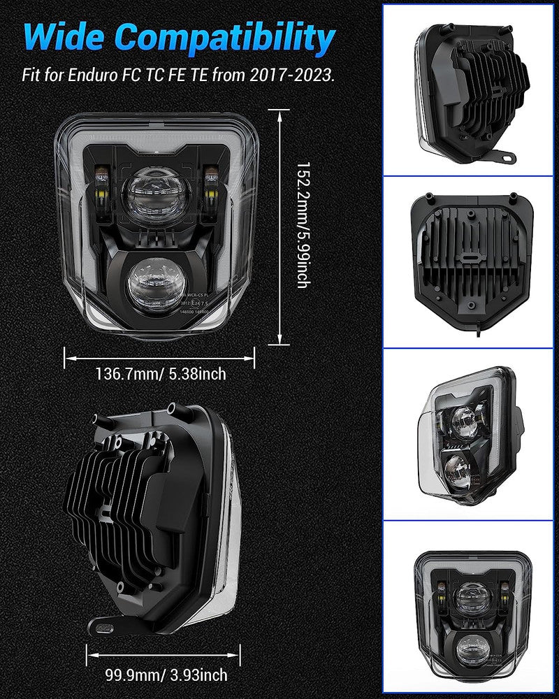 LED Motorcycle Headlight with DRL for Husqvarna 701 Enduro & SM Models