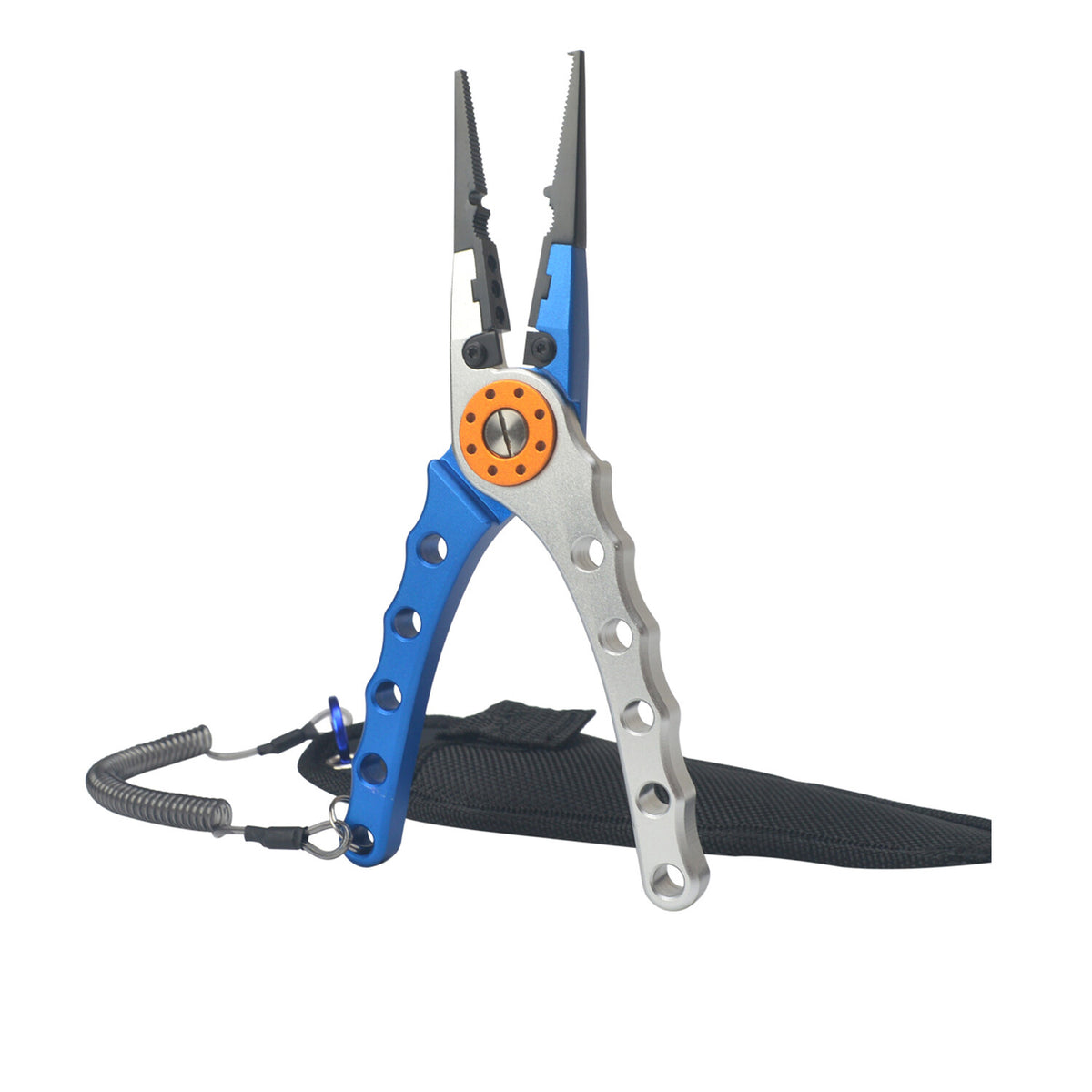 Fishing Pliers with Stainless Steel Jaws and Aluminum Handle, Hook Remover & Line Cutter