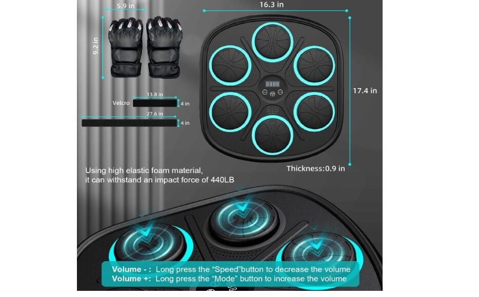 Electronic Boxing Training Machine with Bluetooth & Gloves for Adults Kids
