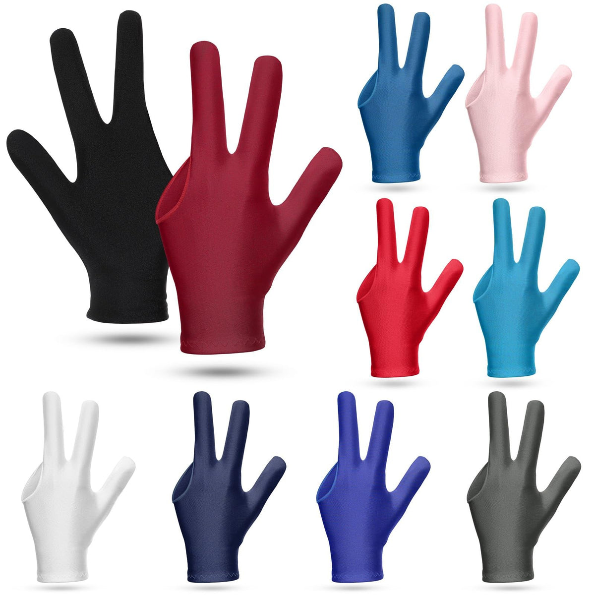 Three-Finger Universal Billiard Gloves - Breathable Elastic Pool Gloves