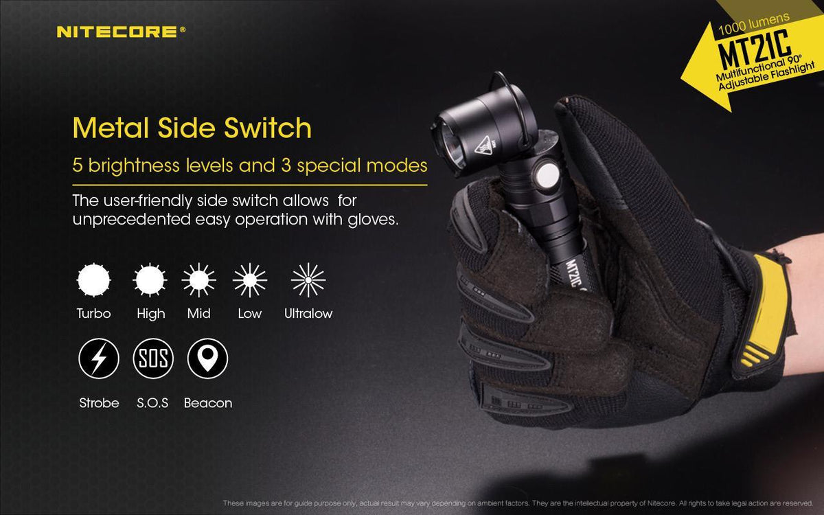 High Lumen Tilt Head LED Flashlight with Batteries, Multi-Mode, 1000 Lumens