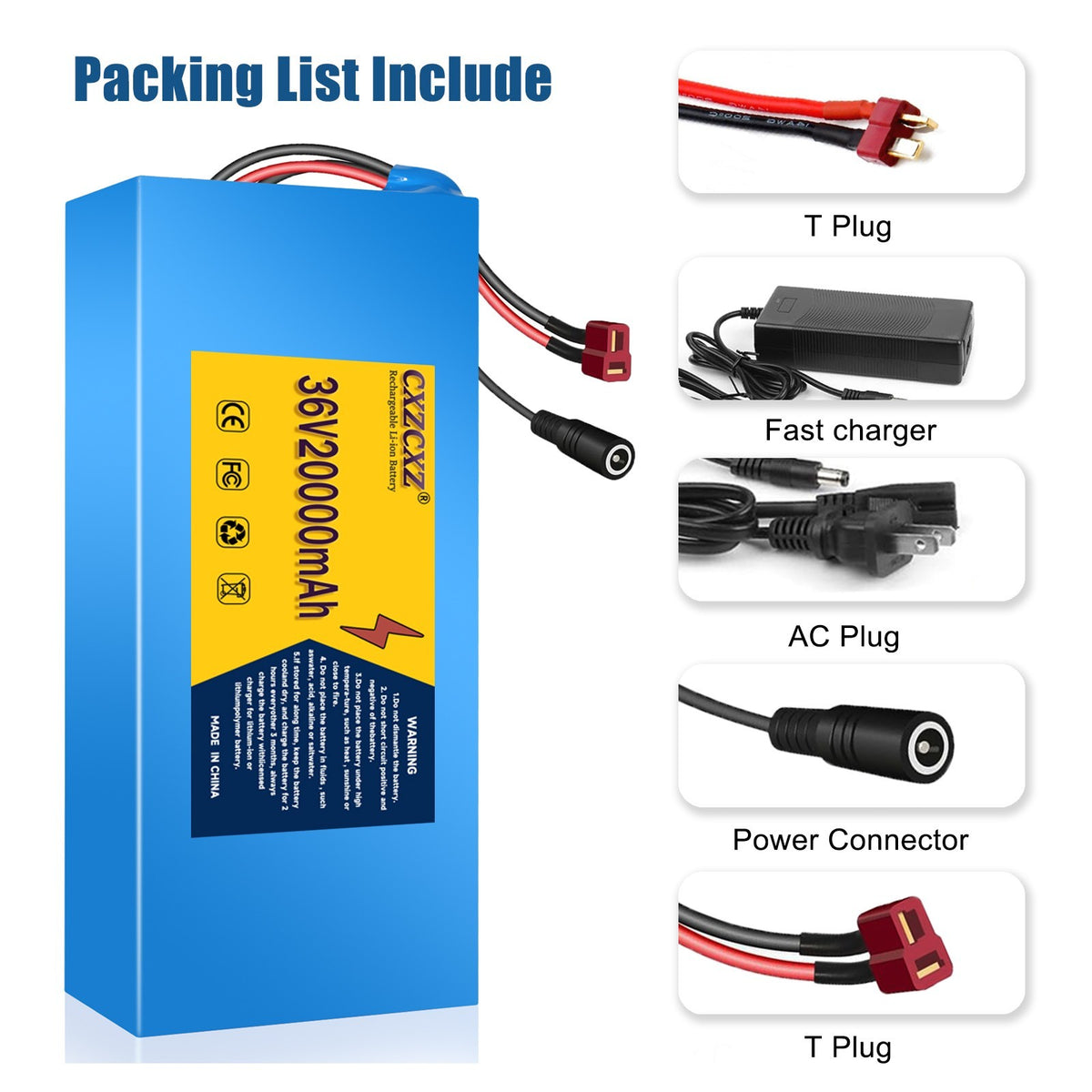 36V 20Ah Lithium LiFePO4 Ebike Battery Pack for 200W-800W Motors UL Certified
