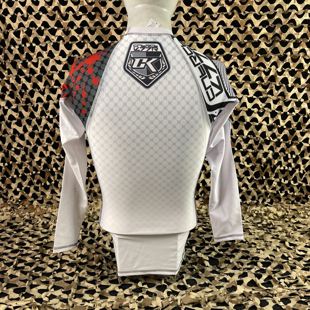 Long Sleeve Rashguard for Men - Contract Killer Stained White Large