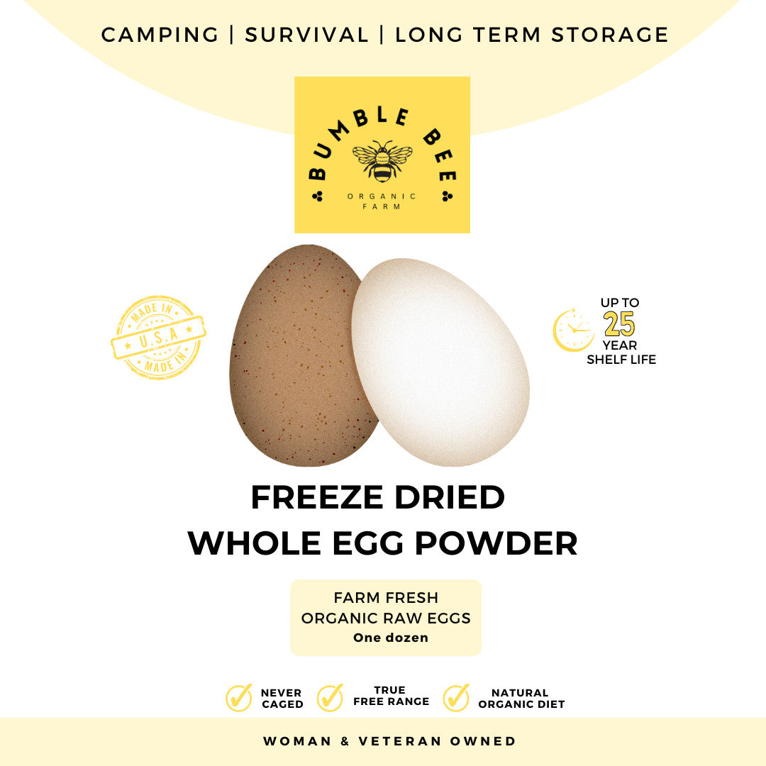 Organic Freeze-Dried Eggs - 12 Servings, Long Shelf Life, Easy Reconstitution