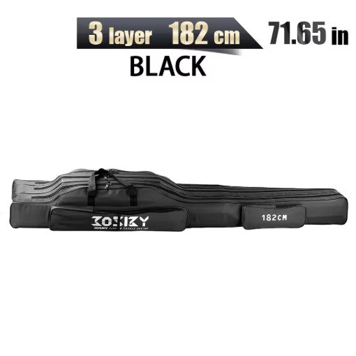 Foldable Fishing Rod Storage Bag Case 122/152/182cm with Multiple Compartments