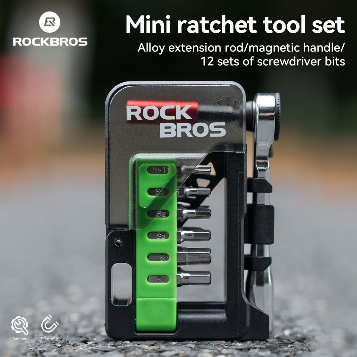 Mini Ratchet Wrench Tool Set - Portable Bike Repair Kit with Aluminum Handle