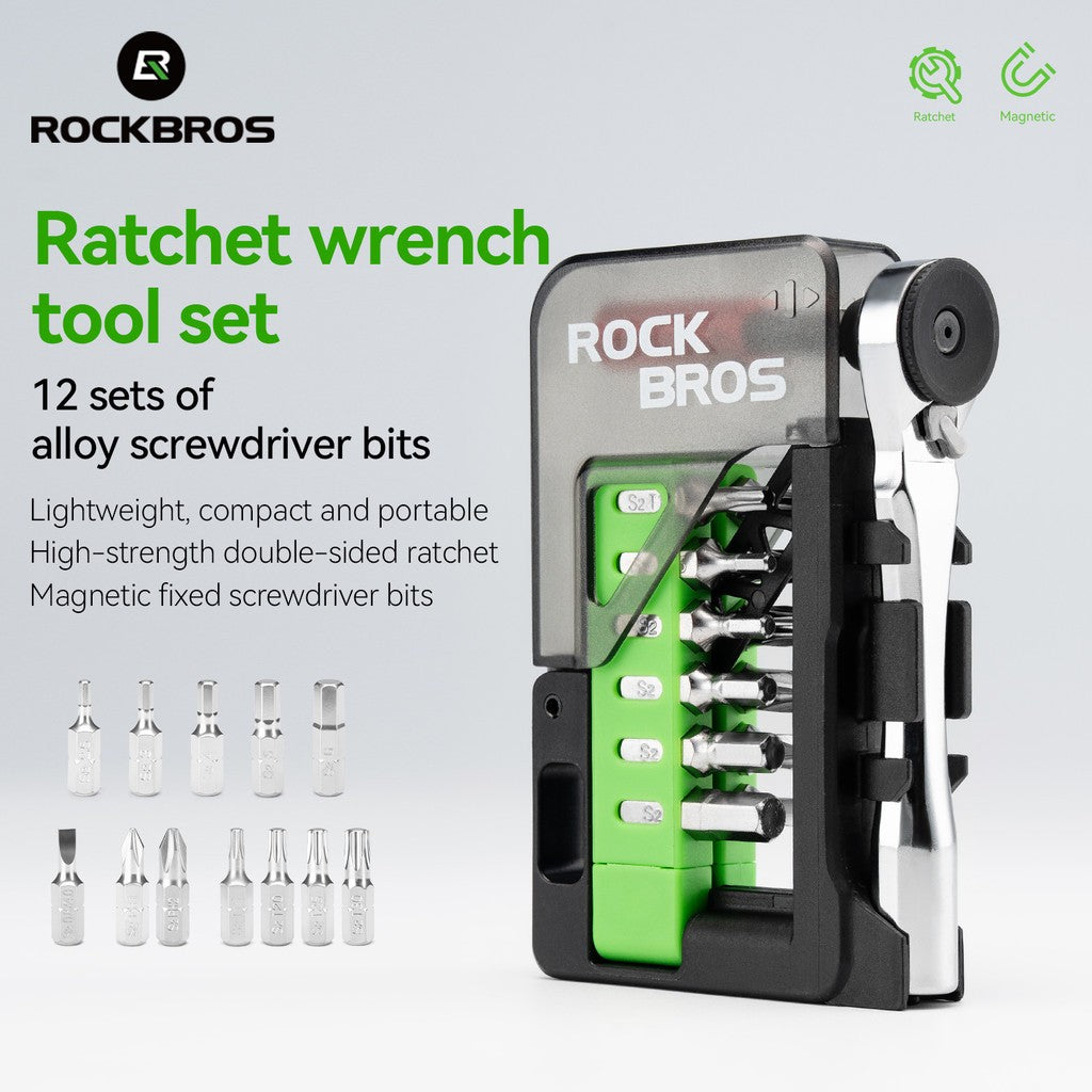 Mini Ratchet Wrench Tool Set - Portable Bike Repair Kit with Aluminum Handle