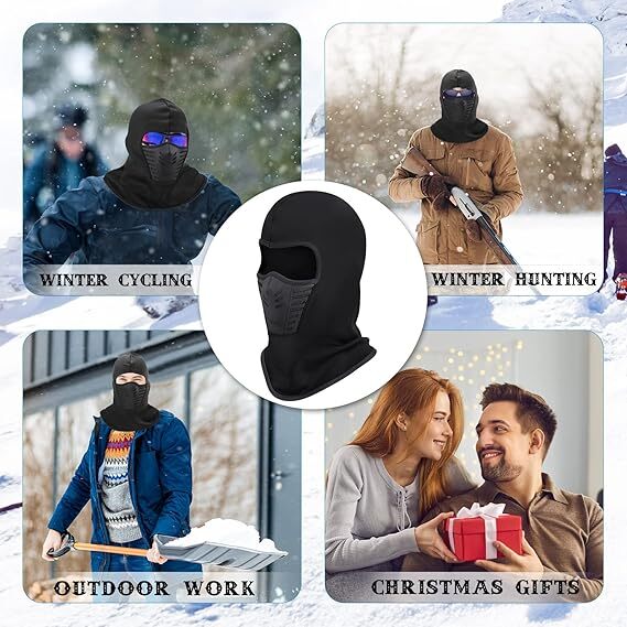 Full Face Ski Mask Balaclava Windproof Fleece Neck Warmer for Cold Weather
