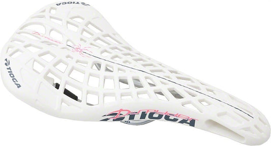Tioga D-Spyder BMX Saddle - Chromoly Rails, White Lightweight Bike Seat