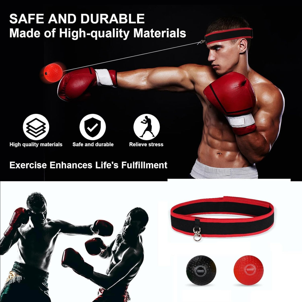 Upgraded Boxing Reflex Ball Set with Headband for Reaction & Training