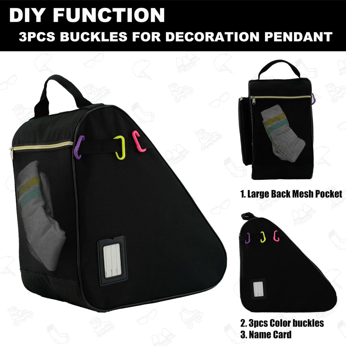 Waterproof Skate Bag for Inline, Roller & Quad Skates - Kids & Adults