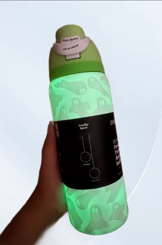 Glow in the Dark Ghost Water Bottle - Insulated 32 oz Halloween Design